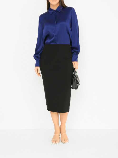 Однотонная блуза с длинным рукавом Marina Rinaldi - МодельОбщийВид