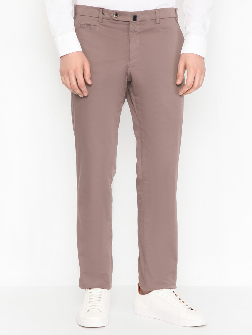 Брюки однотонные из хлопка Doriani Cashmere - МодельВерхНиз