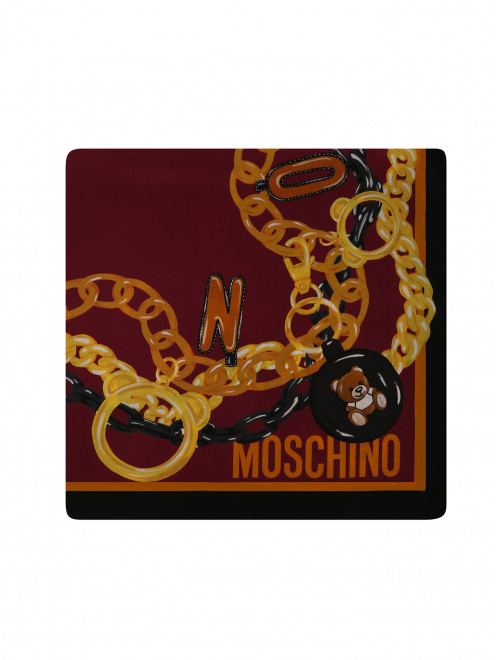 Платок из шелка с узором Moschino - Общий вид
