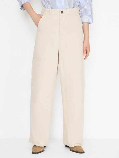 Прямые брюки с накладными карманами Weekend Max Mara - МодельВерхНиз