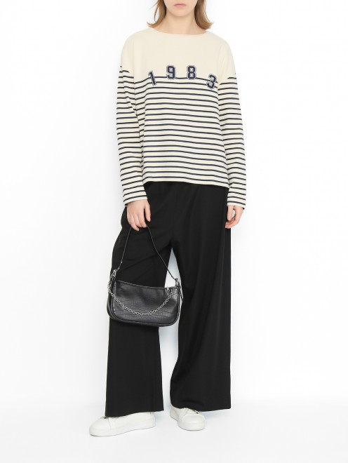 Толстовка из хлопка с узором полоска Weekend Max Mara - МодельОбщийВид
