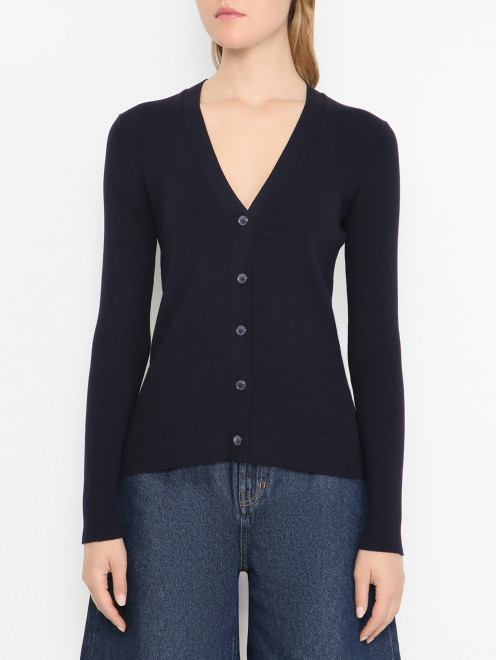 Приталенный кардиган в рубчик Weekend Max Mara - МодельВерхНиз