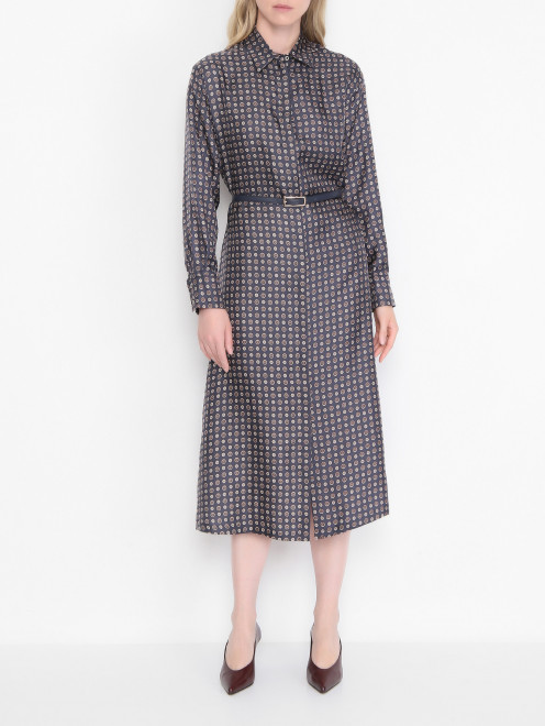 Платье из шелка с узором Max Mara - МодельВерхНиз