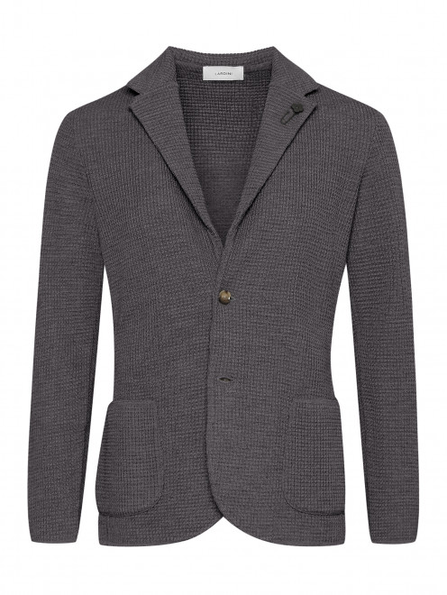 Трикотажный однобортный пиджак из шерсти LARDINI - Общий вид