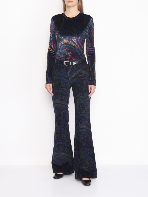 Вельветовые брюки с узором Etro - МодельОбщийВид