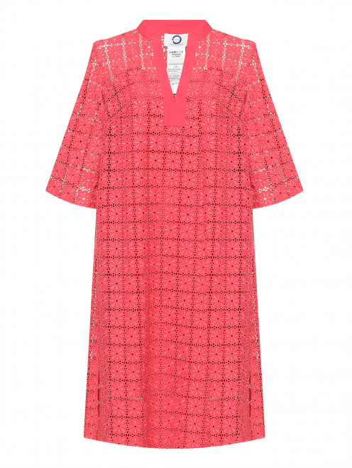 Платье прямого кроя с вышивкой ришелье Marina Rinaldi - Общий вид