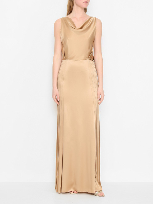 Атласное платье-макси без рукавов Alberta Ferretti - МодельВерхНиз
