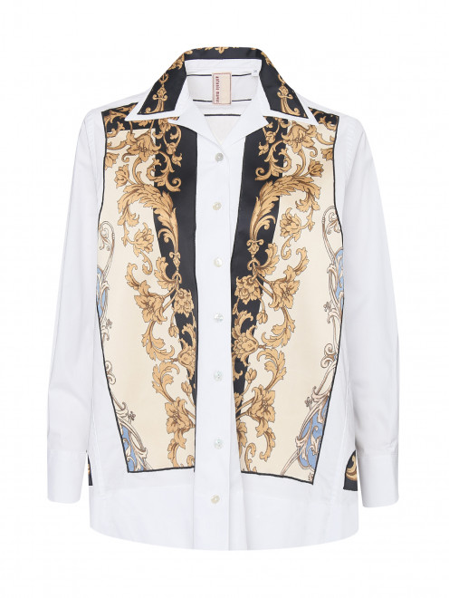 Комбинированная блуза из хлопка с узором Antonio Marras - Общий вид