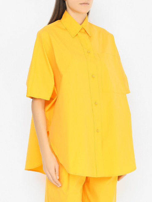Хлопковая блуза с накладным карманом Liviana Conti - МодельВерхНиз