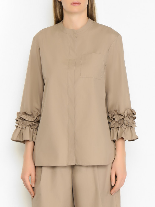 Блуза с рюшами на рукавах Max Mara - МодельВерхНиз