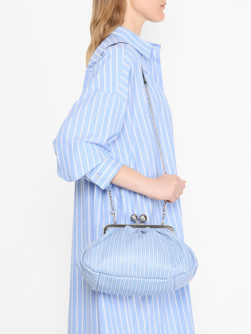 Сумка из кожи в полоску Weekend Max Mara - МодельВерхНиз
