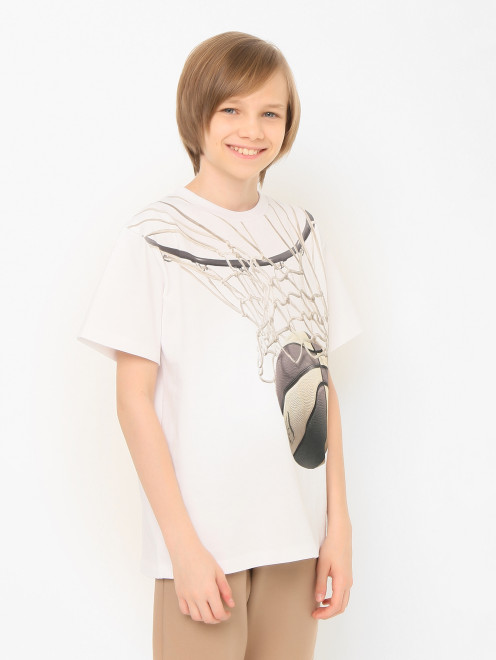 Хлопковая футболка декорированная узором Molo - МодельВерхНиз