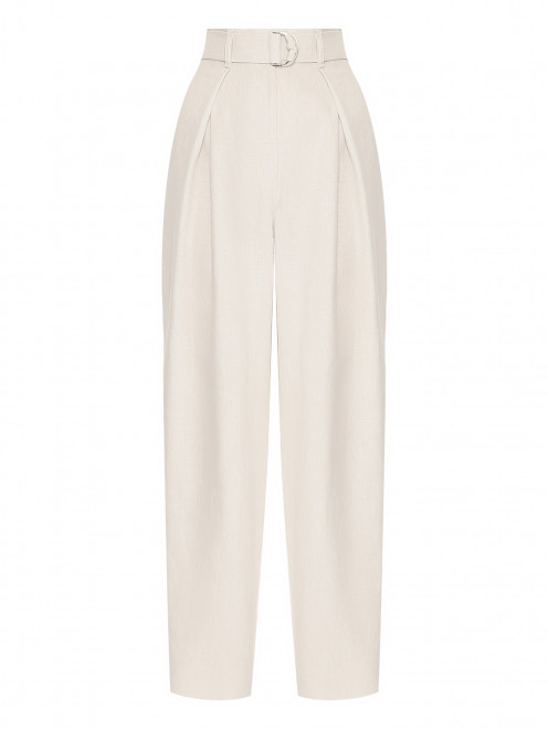 Брюки из льна с поясом Max Mara - Общий вид