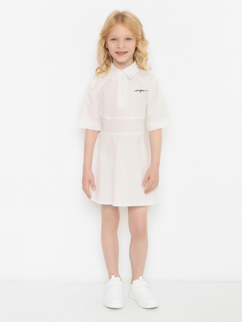 Платье из хлопка с логотипом MSGM - МодельОбщийВид