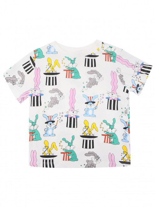 Футболка из хлопка с узором Stella McCartney kids - Общий вид