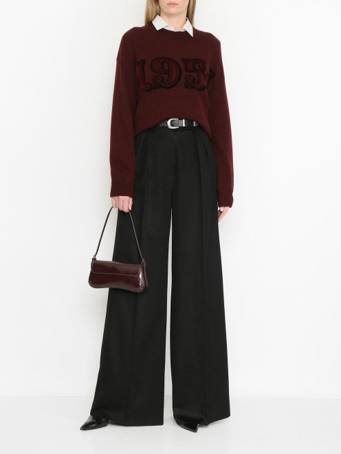 Широкие брюки из шерсти с защипами Max Mara - МодельОбщийВид