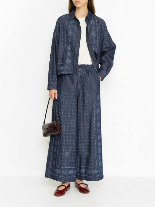 Джинсовая рубашка с узором Weekend Max Mara - МодельОбщийВид
