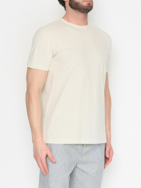 Базовая футболка из хлопка Piacenza Cashmere - МодельВерхНиз