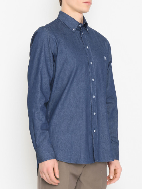 Рубашка из хлопка с вышивкой Etro - МодельВерхНиз