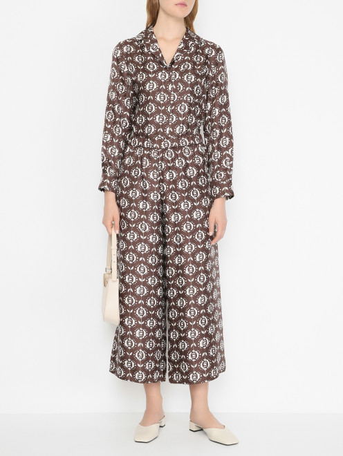 Блуза из шелка с узором Weekend Max Mara - МодельОбщийВид