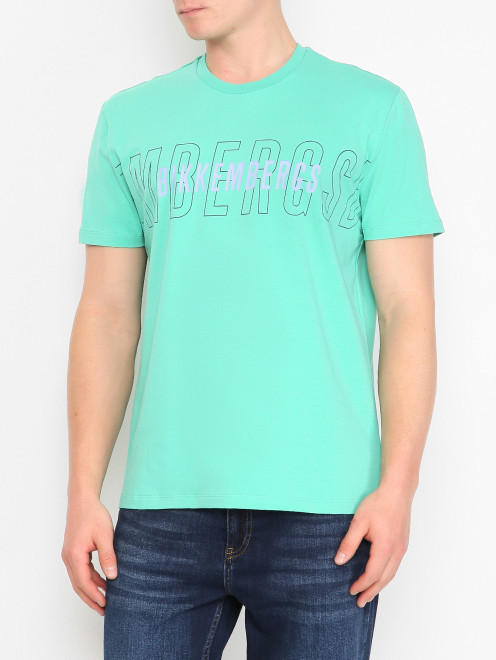 Футболка из хлопка с принтом Bikkembergs - МодельВерхНиз