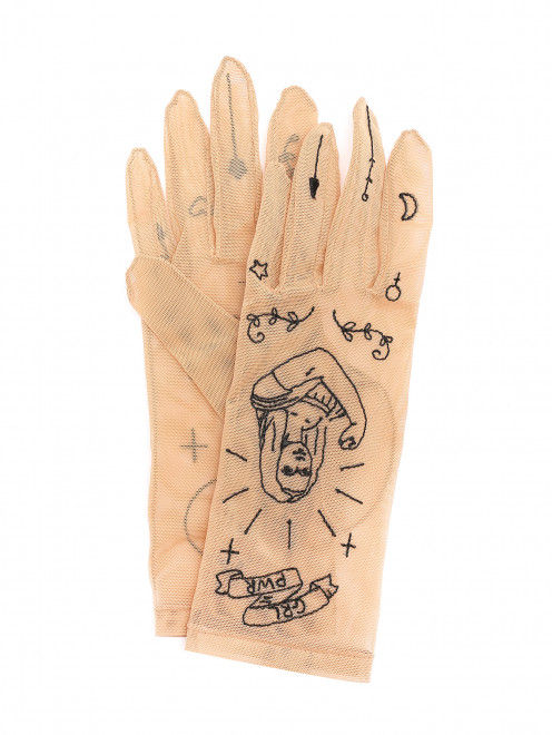 Перчатки из сетки с вышивкой Glove.me - Общий вид