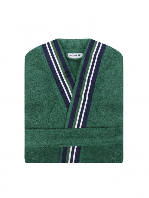 Махровый халат с контрастной отделкой Lacoste - Общий вид