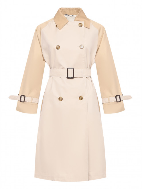 Двубортный плащ из хлопка Weekend Max Mara - Общий вид