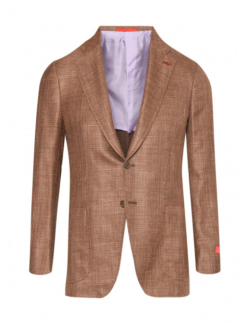 Пиджак однобортный из шерсти и шелка Isaia - Общий вид