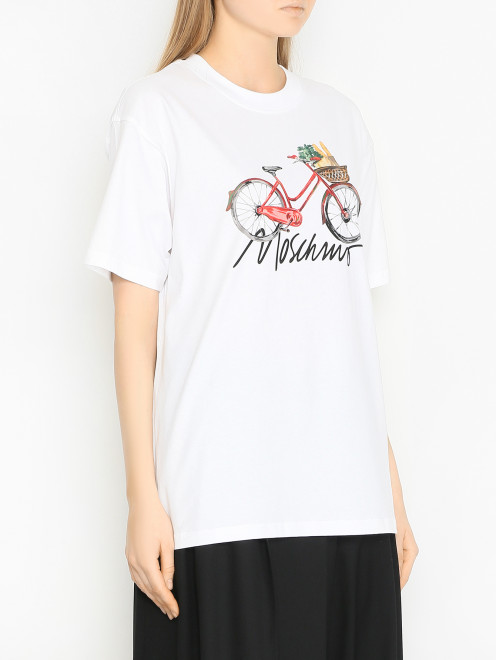 Футболка с принтом Moschino - МодельВерхНиз
