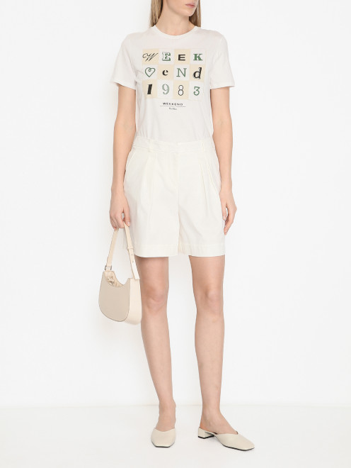 Футболка из хлопка с принтом Weekend Max Mara - МодельОбщийВид