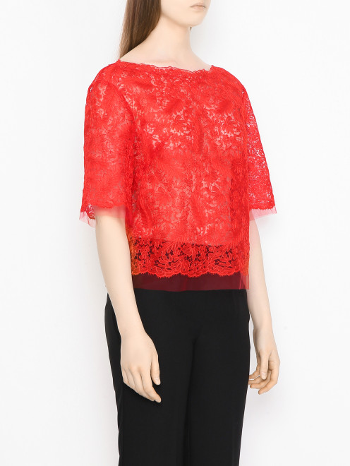 Блуза из кружева с коротким рукавом Ermanno Scervino - МодельВерхНиз
