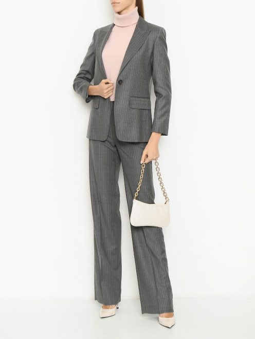Брюки однотонные из шерсти со стрелками Max Mara - МодельОбщийВид