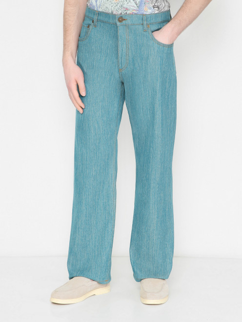 Прямые джинсы из хлопка Etro - МодельВерхНиз