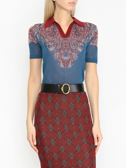 Широкий ремень из кожи  Etro - МодельОбщийВид