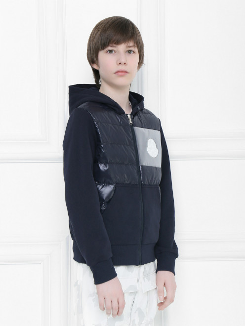 Пуховая куртка с трикотажными вставками Moncler - МодельВерхНиз