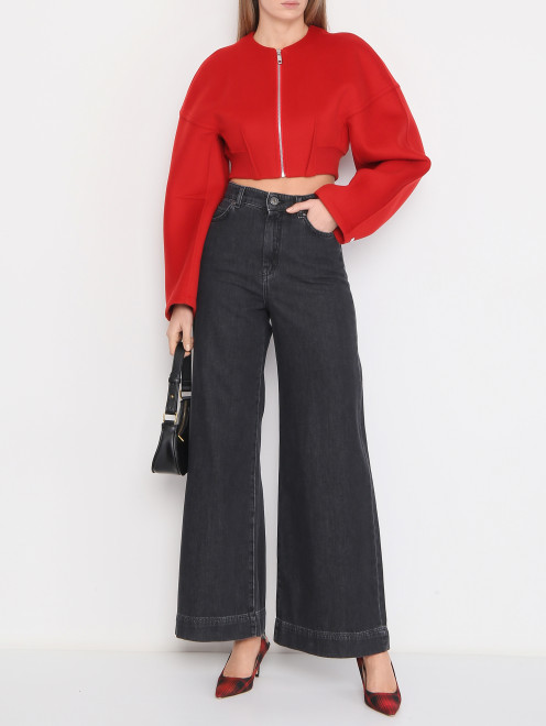 Широкие джинсы на высокой посадке Weekend Max Mara - МодельОбщийВид