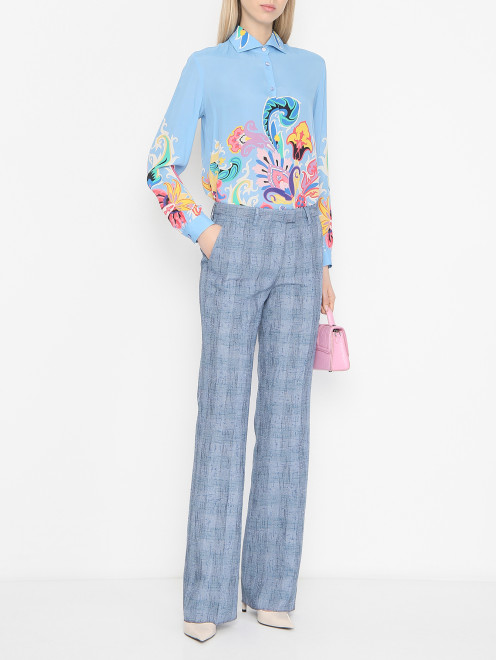 Брюки из льна и вискозы Etro - МодельОбщийВид