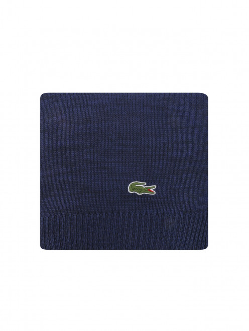 Вязаный плед из хлопка с логотипом Lacoste - Обтравка1