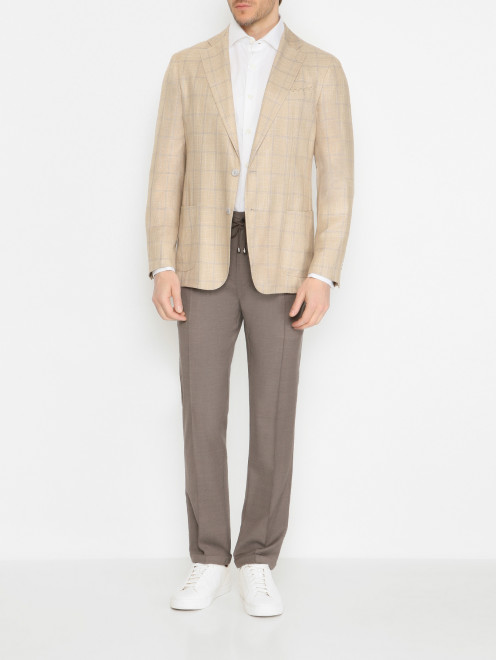Пиджак в клетку с карманами Doriani Cashmere - МодельОбщийВид