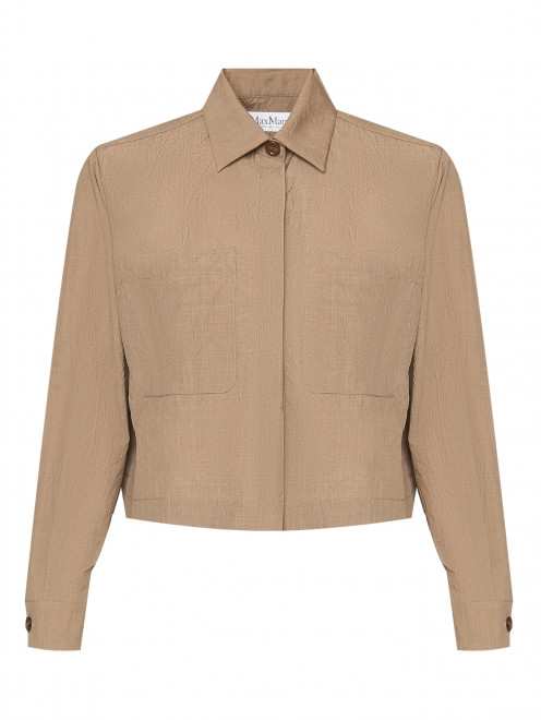 Шерстяная блуза из жатой ткани Max Mara - Общий вид