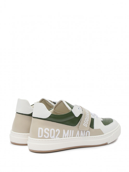 Комбинированные кеды из кожи Dsquared2 - Обтравка1