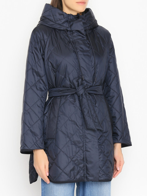 Удлиненная стеганая куртка с поясом Weekend Max Mara - МодельВерхНиз
