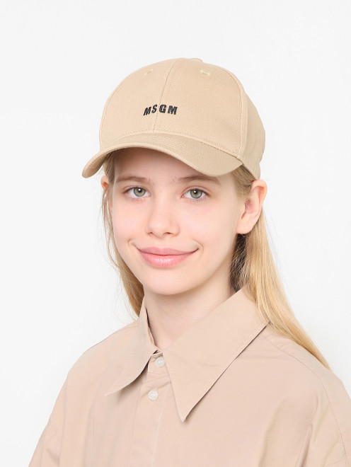 Бейсболка из хлопка с логотипом MSGM - МодельОбщийВид