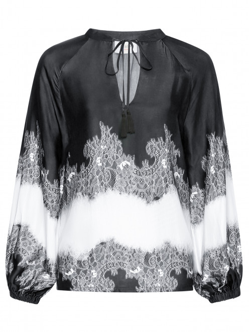 Блуза свободного кроя с узором Ermanno Firenze - Общий вид
