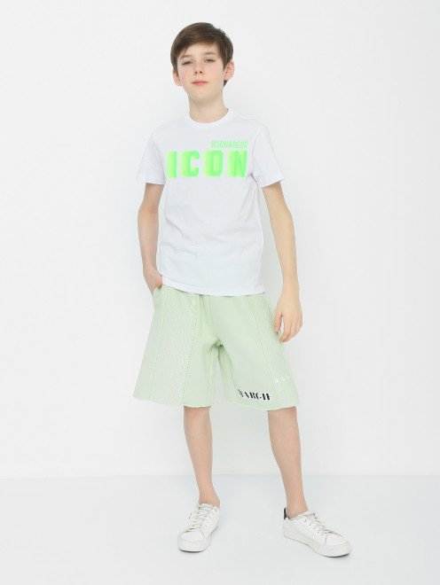 Хлопковая футболка с принтом Dsquared2 - МодельОбщийВид
