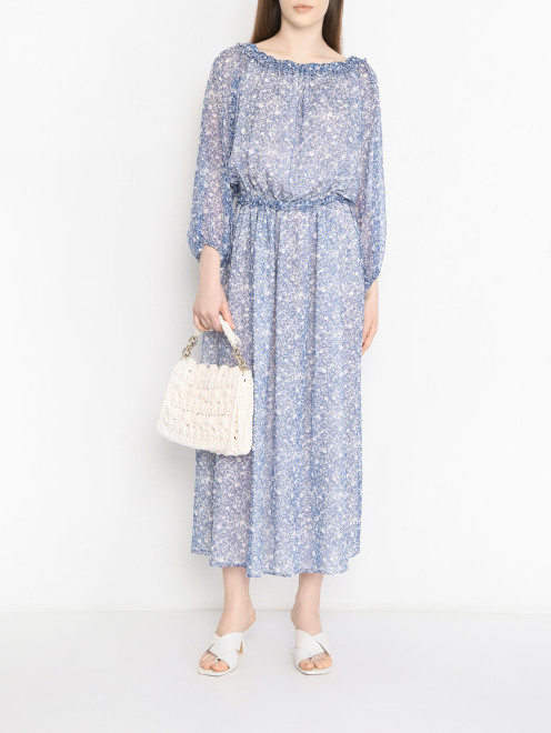 Платье-миди из шелка с узором Weekend Max Mara - МодельОбщийВид