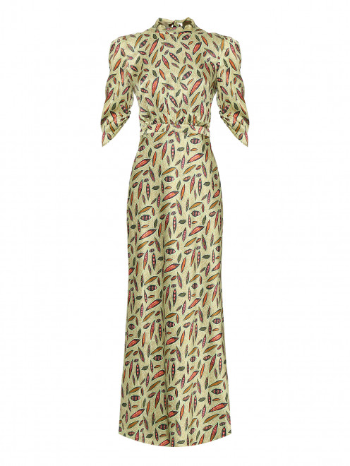 Шелковое платье с ярким узором Saloni - Общий вид