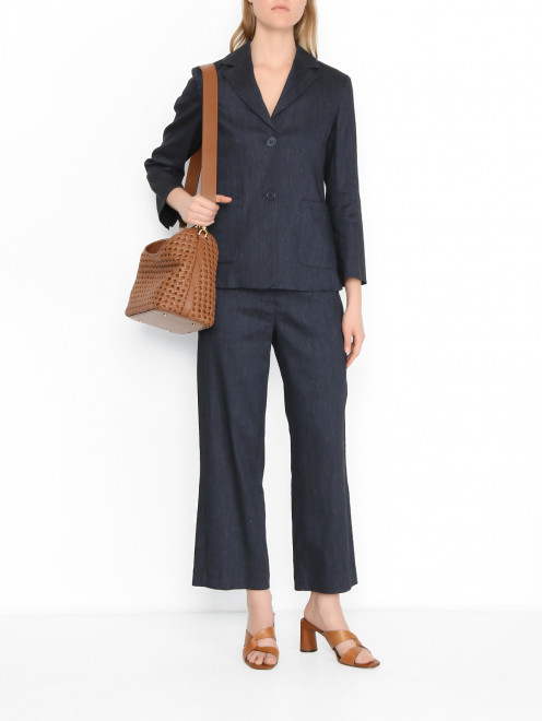 Брюки из льна и вискозы на резинке Max Mara - МодельОбщийВид