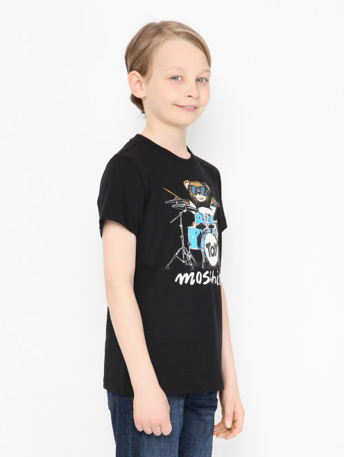 Футболка из хлопка с принтом Moschino - МодельВерхНиз